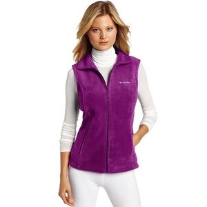 Columbia Benton Springs full zip Women’s sweater Vest in Plum Purple size Small